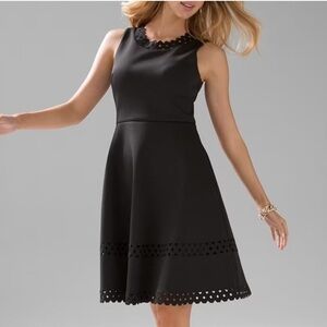 White House Black Market Scuba Fit & Flare Cutout Dress Sz 6